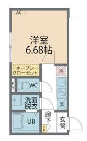 カインドネス本厚木ガーデンⅢ(1K/1階)の間取り写真