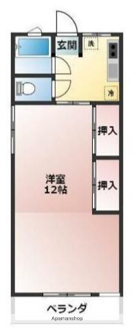 正栄荘(1K/2階)の間取り写真