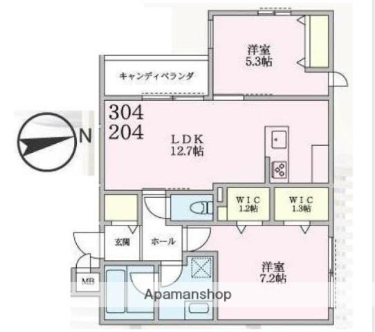 リカ・アイナ(2LDK/2階)の間取り写真