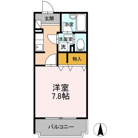 エスポワール(1K/4階)の間取り写真