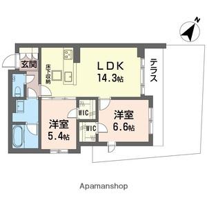 ココル登戸(2LDK/1階)の間取り写真