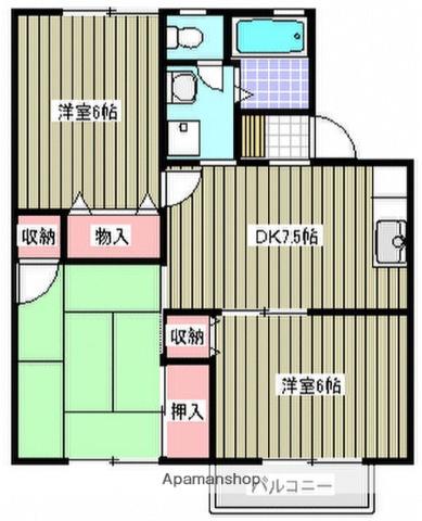 ハイツシャトレ-1(3DK/2階)の間取り写真