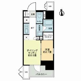 ザ・ライオンズフォーシア鶴見(1DK/4階)の間取り写真