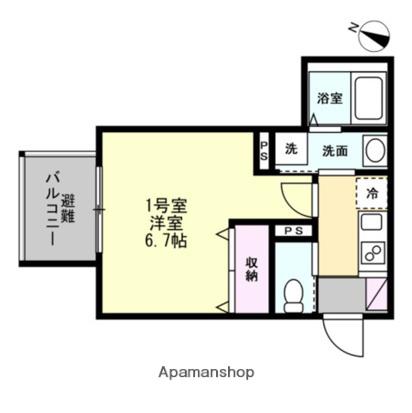 ベイルーム海老名エルデ(1K/3階)の間取り写真
