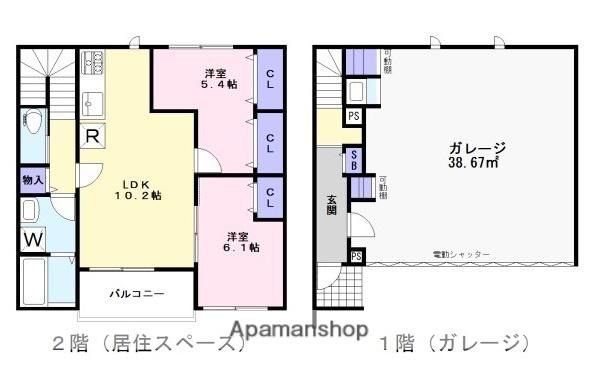 HERITAGE THE RESIDENCE(2LDK/1階)の間取り写真