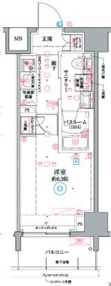 クレヴィスタ阪東橋3(1K/2階)の間取り写真