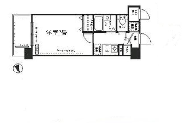 プルミエール梶ヶ谷(1K/2階)の間取り写真