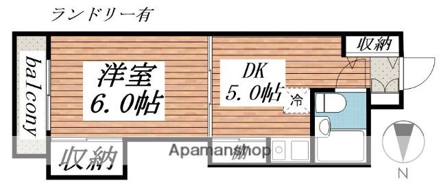 ブルーリーフ・K(1DK/3階)の間取り写真