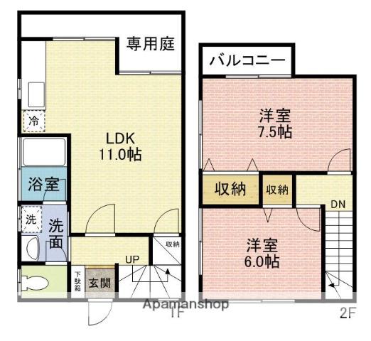 テラス夢見(2LDK)の間取り写真