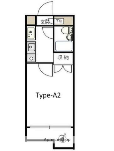 メゾンドール川崎(1K/4階)の間取り写真