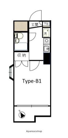メゾンドール川崎(1K/1階)の間取り写真