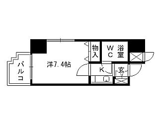 コシノパークサイドビル(1LDK/10階)の間取り写真