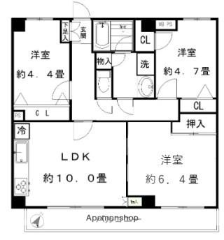 HARU菊名Ⅰ・Ⅱ(3LDK/3階)の間取り写真