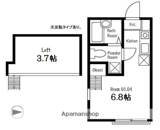 ヒルスミキ妙蓮寺(ワンルーム/2階)の間取り写真