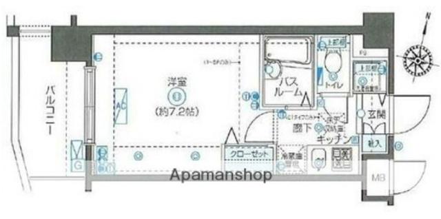 フェニックス新川崎(1K/1階)の間取り写真