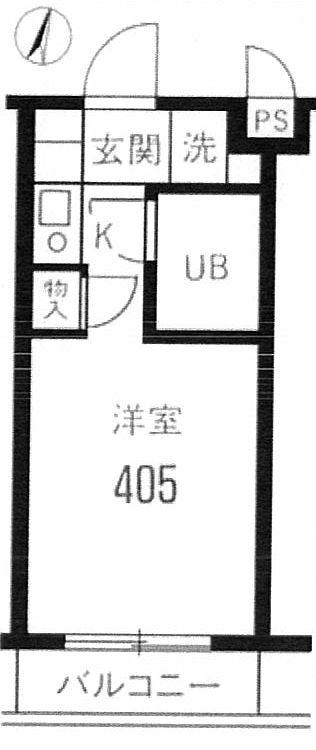 オークハウス北千束(ワンルーム/4階)の間取り写真
