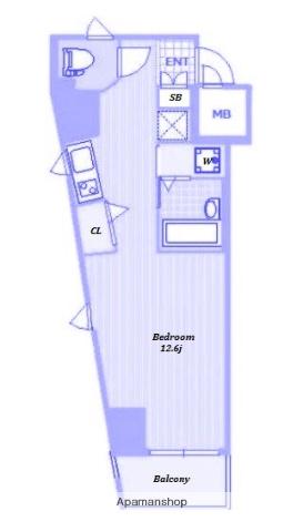 エステムプラザ横濱元町山手(1K/5階)の間取り写真