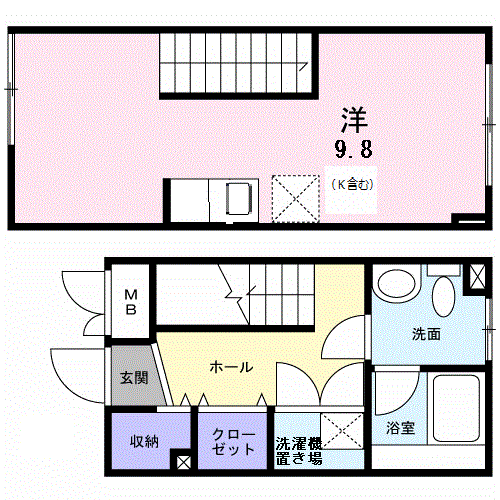 デライトコートⅥ(ワンルーム/3階)の間取り写真
