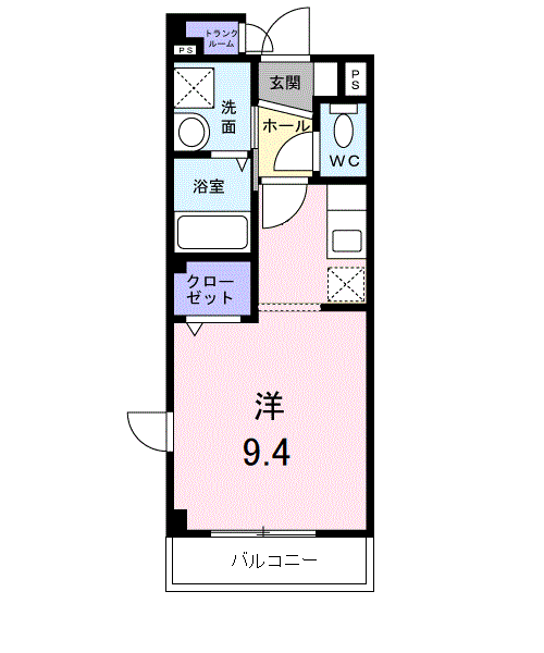 リブェールSHINOⅡ(ワンルーム/3階)の間取り写真