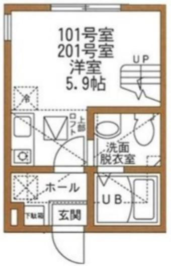 LAKREA菊名横浜(ワンルーム/2階)の間取り写真