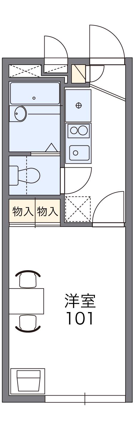 レオパレスカナイ(1K/1階)の間取り写真