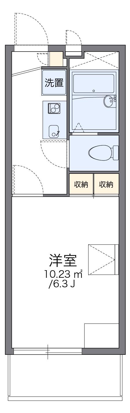 レオパレス山都(1K/1階)の間取り写真