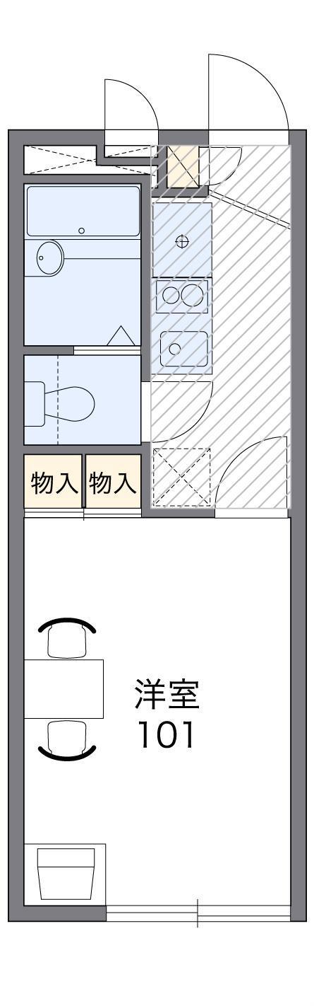 レオパレスフラワーヴェイル(1K/1階)の間取り写真