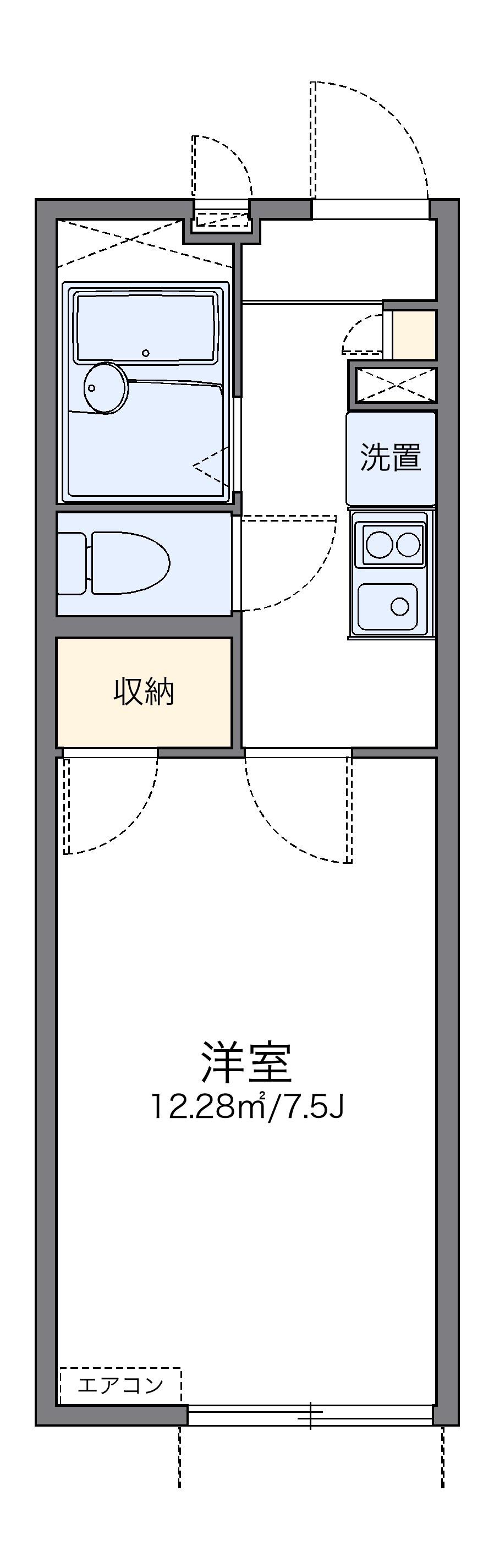 レオパレスマインリーベ(1K/1階)の間取り写真