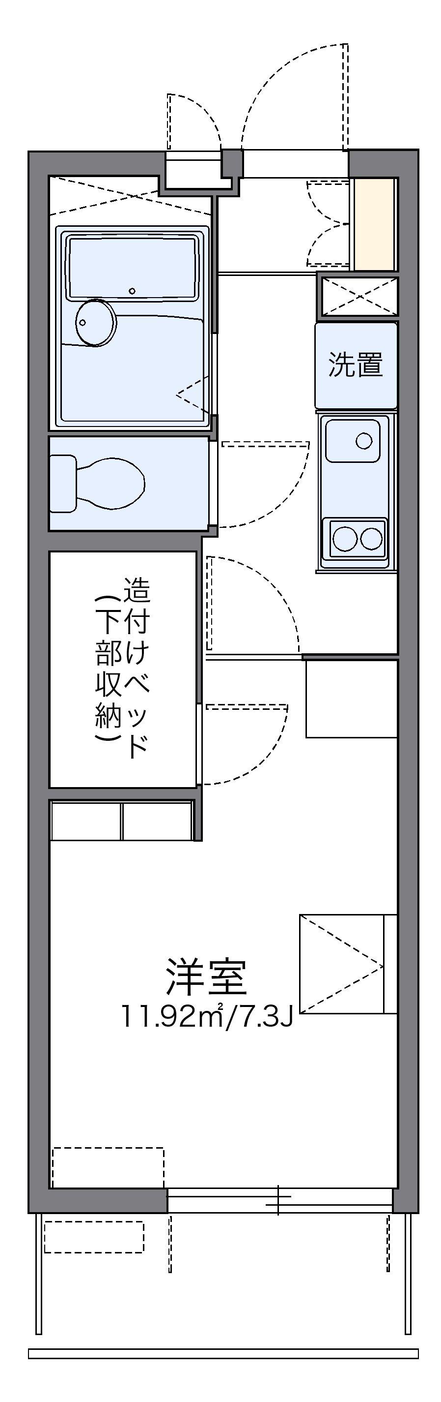 レオパレスアスリートⅡ(1K/2階)の間取り写真