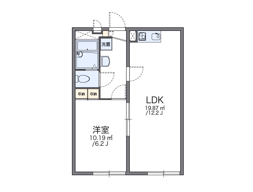 レオパレス逗子TWIN-α 2階階 間取り