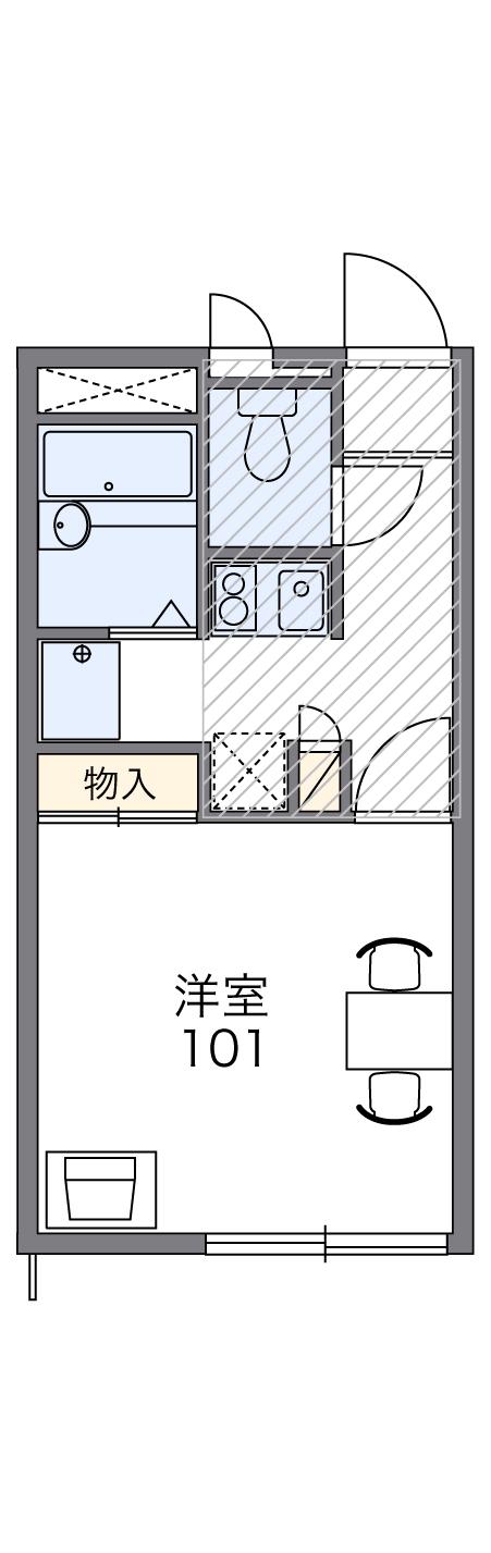 レオパレスパークサイドⅤ(1K/2階)の間取り写真