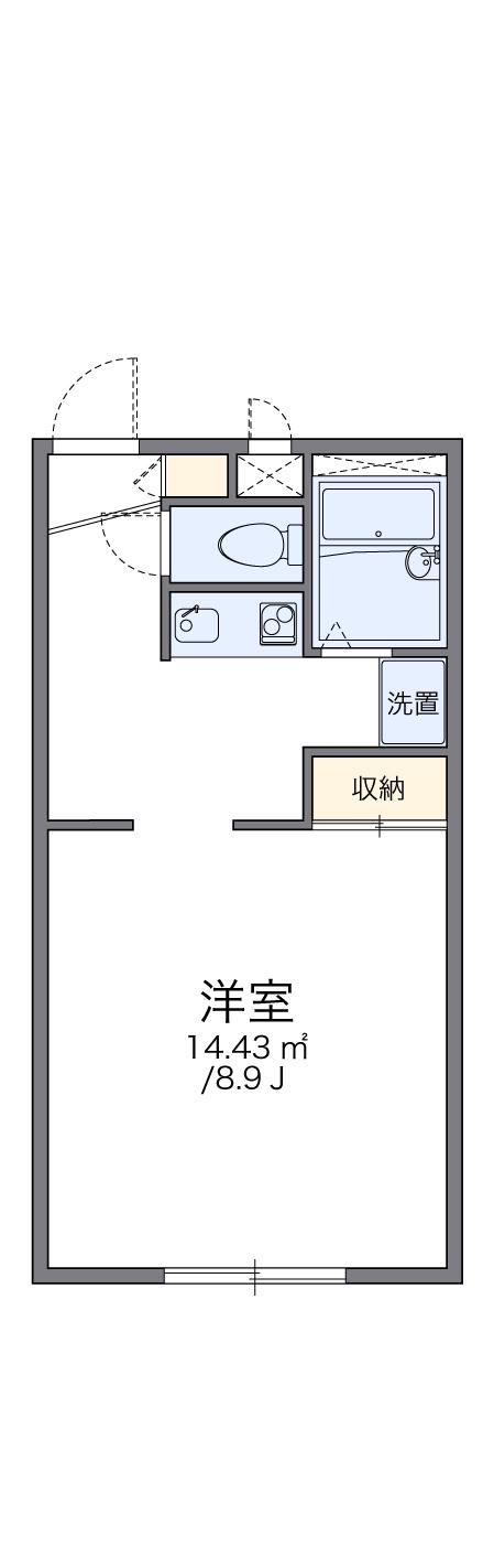 レオパレス栢山(1K/1階)の間取り写真