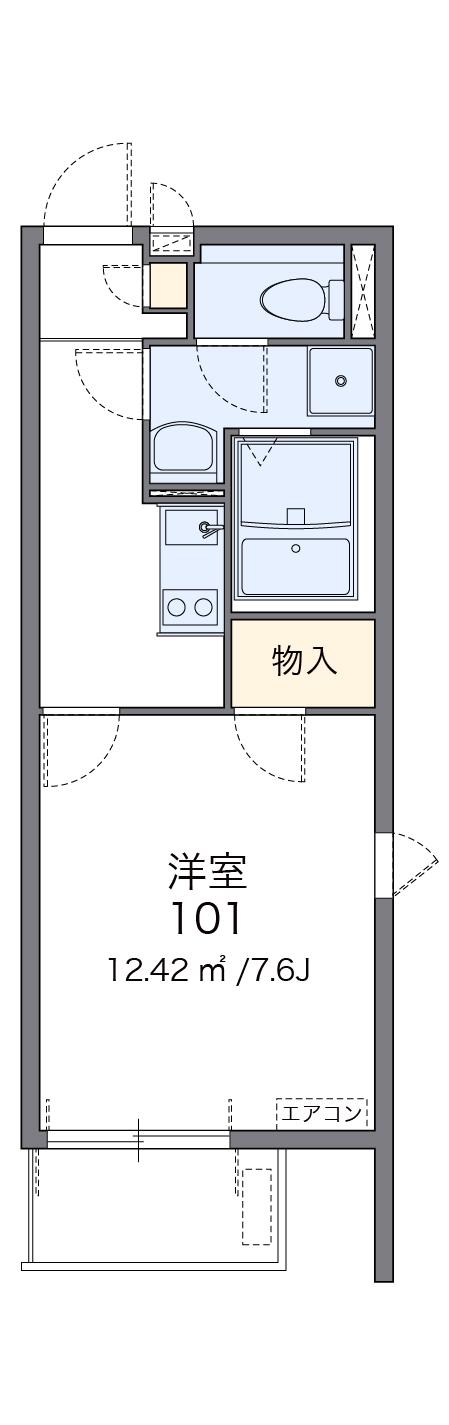 レオネクストグリーンライト(1K/3階)の間取り写真