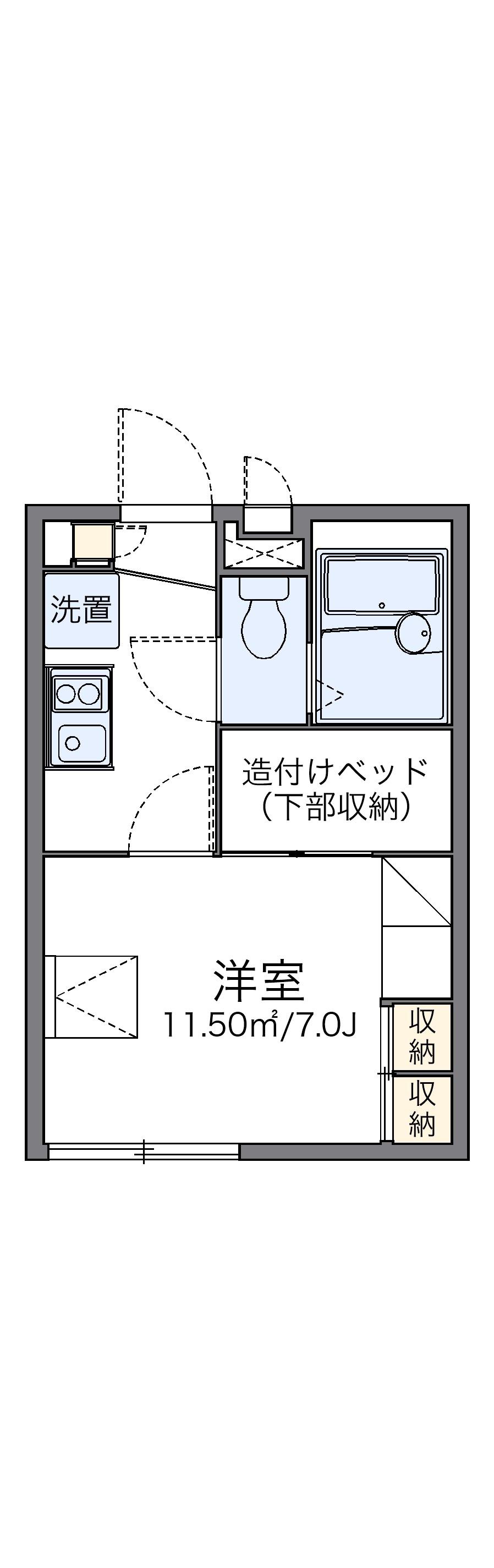レオパレスレーブメルベーユⅡ(1K/2階)の間取り写真