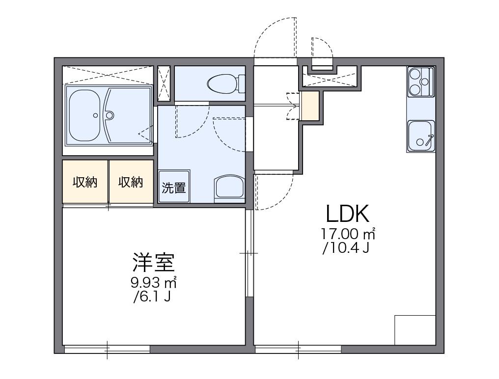 レオパレスつつみⅢ(1LDK/2階)の間取り写真