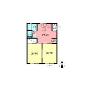 湘南セレナ・ドゥ(2DK/1階)の間取り写真