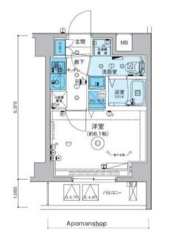 リヴシティ横濱インサイト(1K/7階)の間取り写真