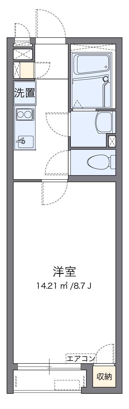 クレイノジュネス南栗原(1K/2階)の間取り写真