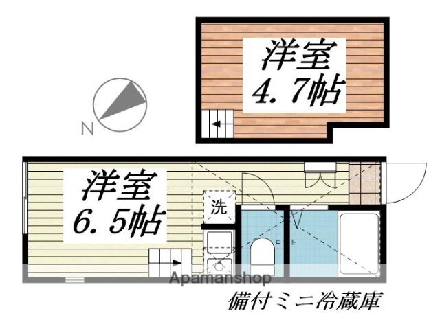 G・Aヒルズ小田2丁目A棟(ワンルーム/1階)の間取り写真