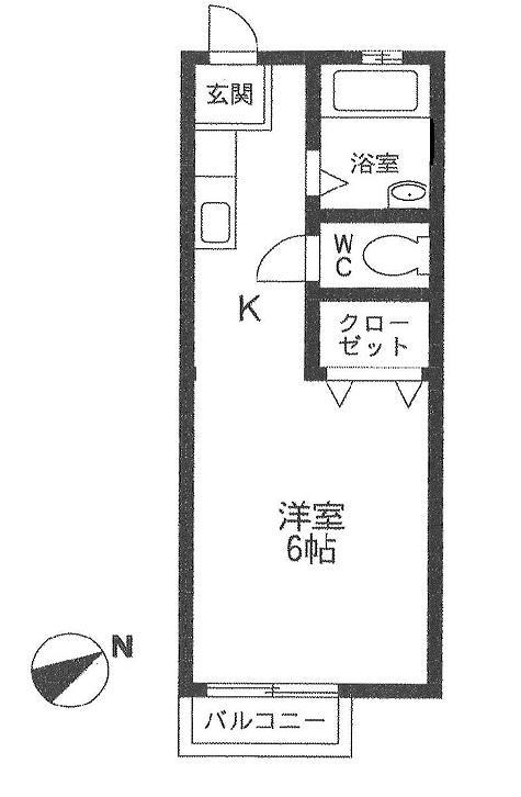 ハイツ・ライラック(ワンルーム/2階)の間取り写真