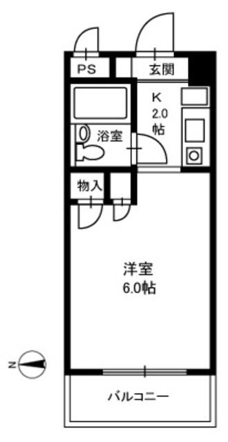 ベルデ中山(1K/4階)の間取り写真