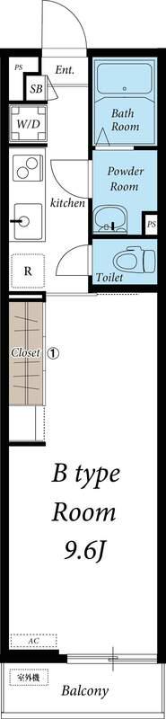 リブリ桃浜町(1K/3階)の間取り写真