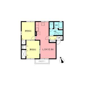 グレイスⅠ(2LDK/1階)の間取り写真