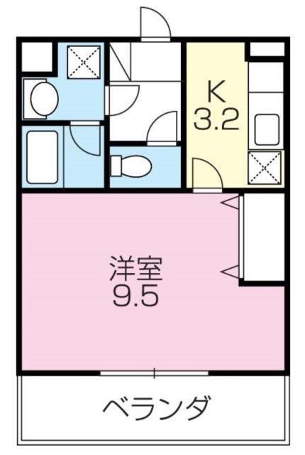 グランセレーノ(1K/1階)の間取り写真