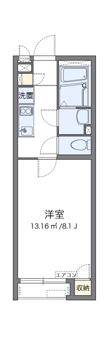 クレイノポートハイムⅡ(1K/1階)の間取り写真