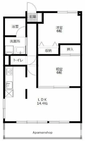 アーク本厚木(2LDK/7階)の間取り写真