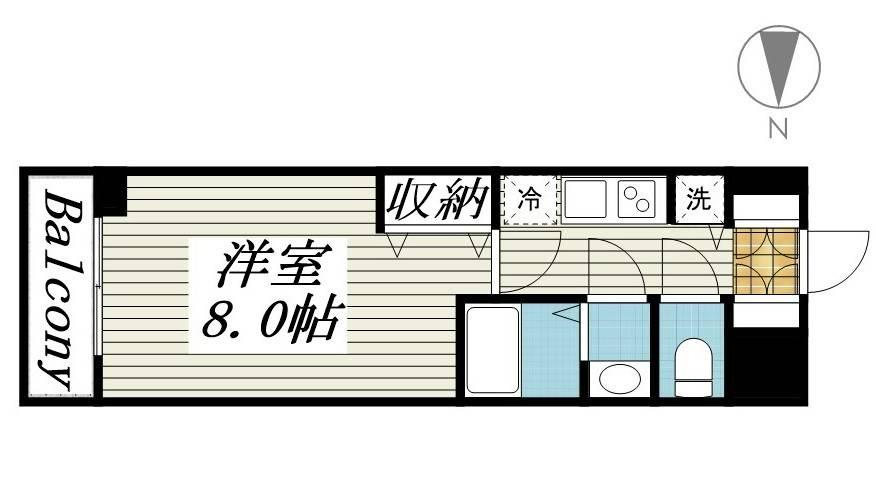 メゾンドヴィレ品川(1K/6階)の間取り写真