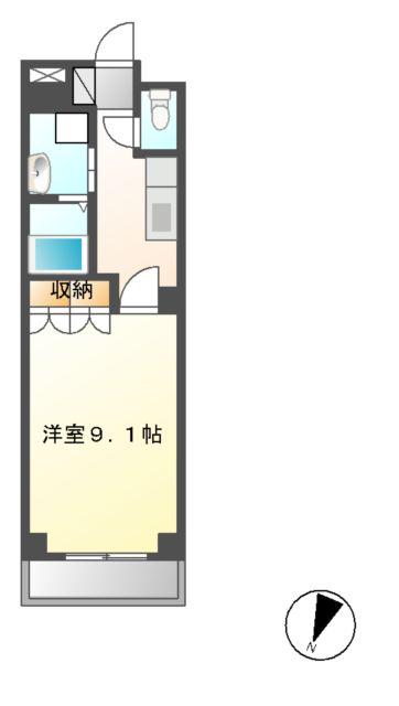 サンレジデンス湘南(1K/1階)の間取り写真