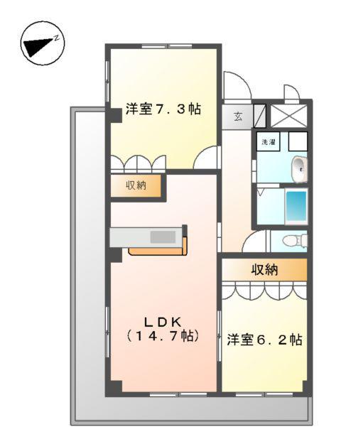 TNM鎌倉(2LDK/4階)の間取り写真