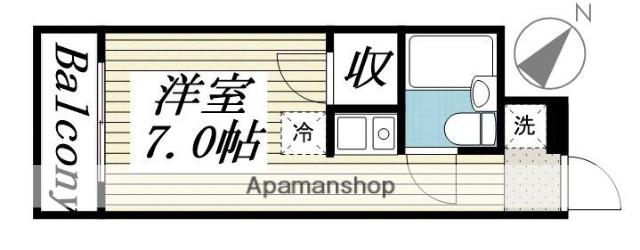 メゾン・ド・プレーヌ(ワンルーム/1階)の間取り写真